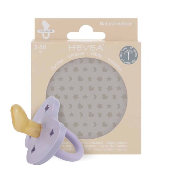 hevea pacifier dusty violet orthodontic 3 36 months pack min
