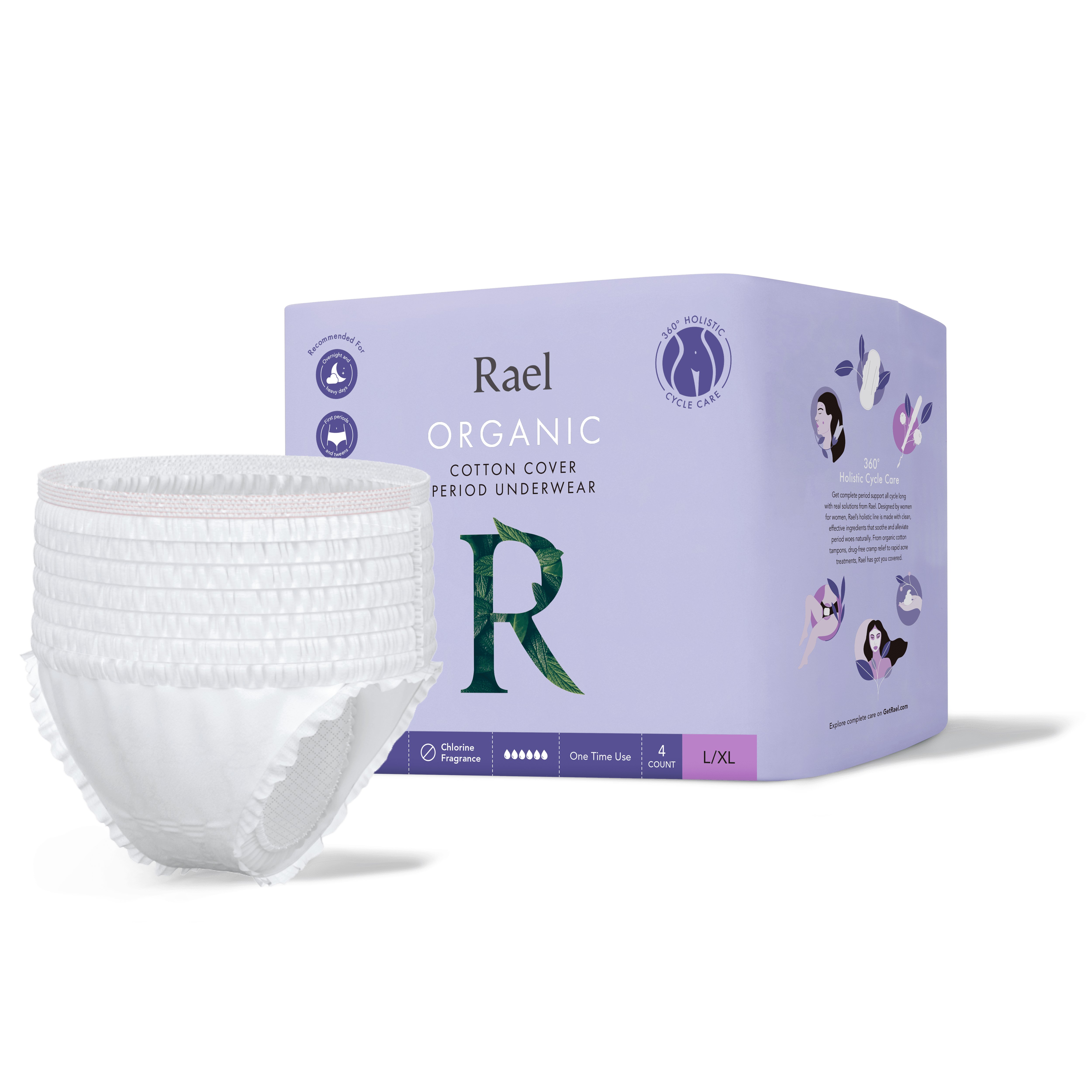 Rael Disposable Period Underwear L-XL - 8ct - Purple - 453 requests